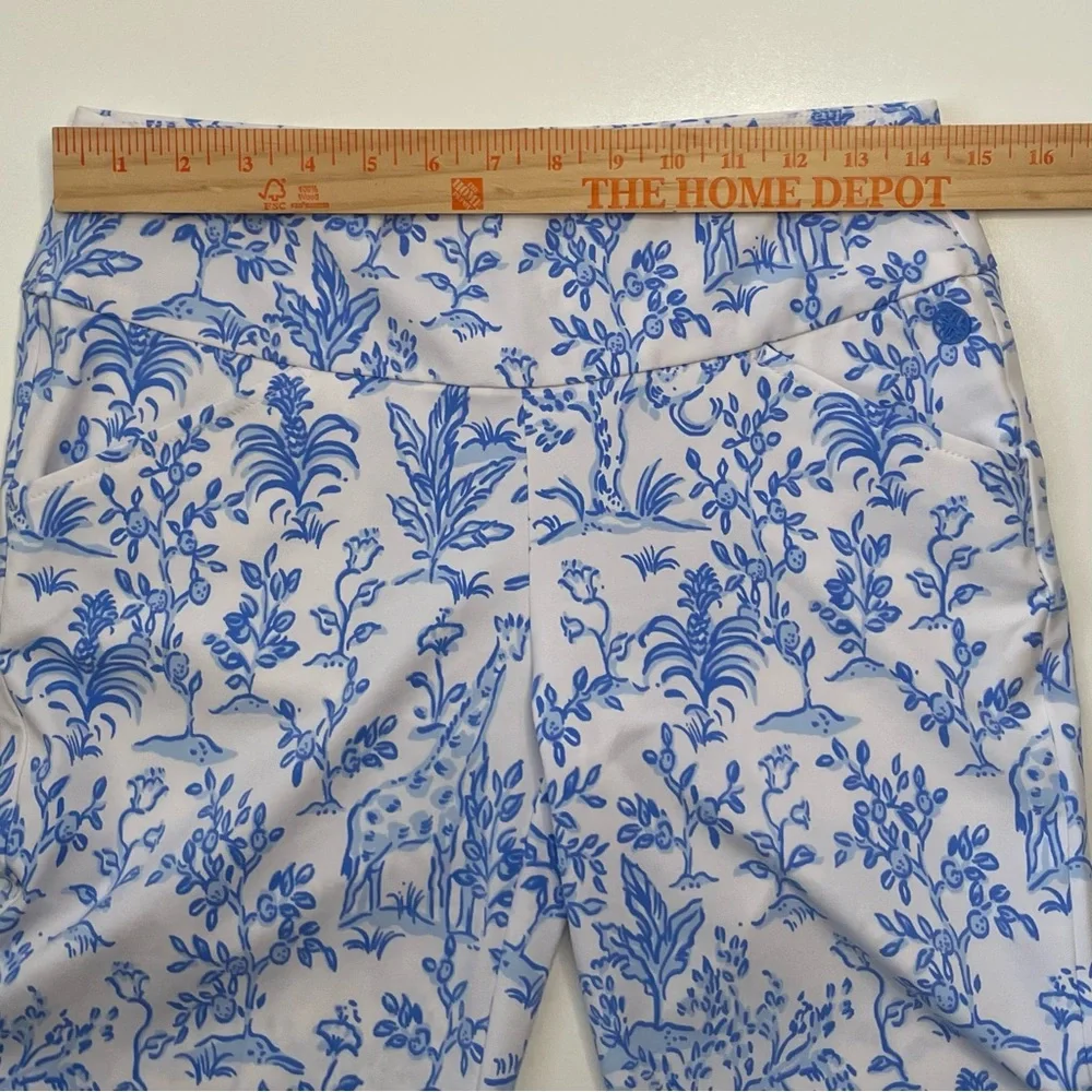 Lilly Pulitzer Luxletic Corso Pants Resort White Tall Tales Golf Athleisure Sz 4 - Picture 14 of 16